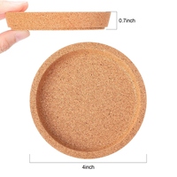 Porte-gobelet à lèvre ronde de 4 pouces Sous-verres en liège anti-fuite Sous-verres absorbants réutilisables pour tasses