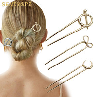 Penjualan Terlaris Jepit Rambut Wanita Model Baru Minimalis Ikat Simpul Bahan Alloy Jepit Rambut Bentuk U Untuk Sehari-hari Grosir