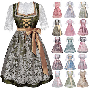 Autentico stile femminile tradizionale tedesco Oktoberfest Dirndl abiti da birra bavarese abiti da <span class=keywords><strong>cameriera</strong></span> autentici costumi tedeschi Oktoberfest - Product Image 4