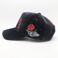 Gorras de Béisbol de Terciopelo Brillante con Bordado de Pedrería y Perlas, Gorras de 5 Paneles, Gorras de México, Gorras Personalizadas