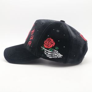 قبعات Gorras De Béisbol لامعة مخملية مطرزة بحجر الراين لؤلؤ 5-لوحة قبعات Barbas المكسيك Gorras Personalizadas قبعات داندي - Product Image 2