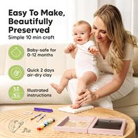 Nouveau Kit OEM en Gros pour Empreintes de Mains et de Pieds de Bébé sans Encre avec Argile Sèche, Outil de Moulage Manuel en Bois pour Cadres Photo