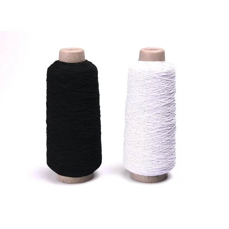 Soft Elastic Rubber Thread Spandex 150d polyester elastic thread double covered yarn for textile braids