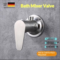 Robinet mitigeur brossé apparent eau chaude/froide avec interrupteur pour douche, pour chauffe-eau solaire et électrique, pour appartement