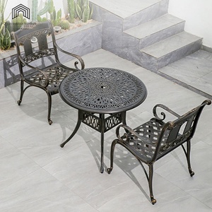 Ensemble de table et chaises en aluminium moulé pour l'extérieur, meubles modernes et durables, pour villa, jardin, balcon, salon, imperméable, protection solaire, 4 places - Product Image 4