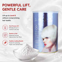 Poudre décolorante pour cheveux SANQI professionnelle sans poussière 450g, éclaircissement rapide jusqu'à 8+ niveaux pour la coloration des cheveux en salon