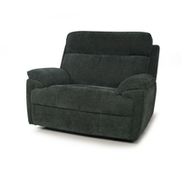 Fauteuil inclinable électrique moderne trois places en tissu chenille vert armée avec accoudoirs inclinables électriques et port USB latéral en métal extensible pour salon