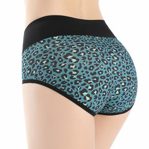 Shanhao hazır gemi kadın artı boyutu iç çamaşırı organik pamuk külot yüksek bel leopar baskı Culotte Femme Coton - Product Image 4