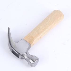 Mini martillo de garra con mango de madera de 170 mm, cara redonda, para uso doméstico en carpintería y bricolaje. - Product Image 1