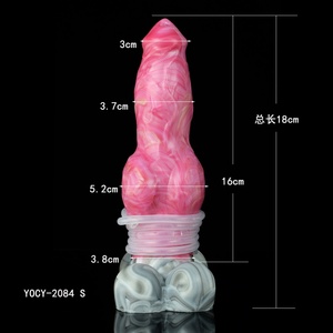 YOCY Énorme jouet sexuel anal, godemiché fantaisie en forme d'animaux (chiens), couleur viande crue sanglante, plug anal à gros nœud, masturbateur, jouet sexuel pour femmes et hommes 18+ - Product Image 4