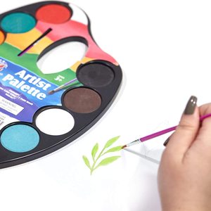 Palette de peinture d'artiste <span class=keywords><strong>aquarelle</strong></span> 12 couleurs avec pinceau <span class=keywords><strong>à</strong></span> peinture fournitures de coloriage <span class=keywords><strong>à</strong></span> l'eau outils d'art d'apprentissage précoce pour les enfants - Product Image 5