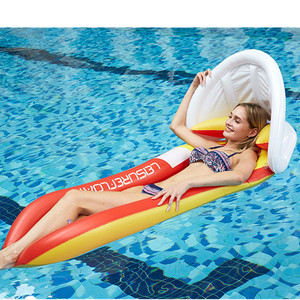 Tumbona Flotante Inflable Mori Yuho de 160x90cm con Toldo Parasol, Reposera para Piscina al Aire Libre, Hamaca Acuática para Adultos - Product Image 2