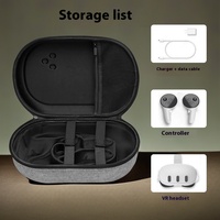 Boîte de rangement tout-en-un pour lunettes Meta Quest3S VR Hard Shell Head-Mounted Eva Cosmetics Bag for AR/VR/MR Accessories