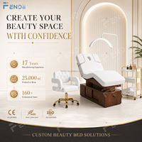 Table de soin du visage réglable pour salon commercial, lit de beauté avec 4 moteurs