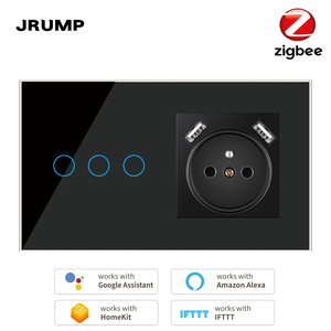 157*86mm Zigbee Smart <strong>Switch</strong> and French <strong>Power</strong> Socket Touch Electric <strong>Switch</strong> USB Wall Charger Outlet Socket With Usb Combo - Product Image 2