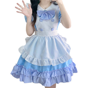 Robe Lolita bleue et blanche, tenue de demoiselle d'honneur, Costume Anime pour femmes, robe de Cosplay, taille adulte, taille unique - Product Image 5