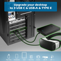 Carte MEO PCI-e vers USB3.2 3 ports Type-C Gen2 avec bande passante de 20 Gbit/s 3xUSB-C+TYPE-E intégré+USB2.0 Chipset ASM3142