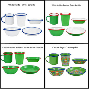 Ciotola Grande in Metallo Smaltato Bianco, Resistente e Riutilizzabile, per Frutta, Cibo e Insalata, Design Personalizzato per Campeggio e Attività all'Aperto - Product Image 3