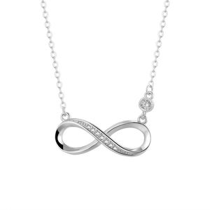 Ensemble de bijoux pour femmes Forever Love Infinite Love, collier, boucles d'oreilles et bague en argent 925 plaqué rhodium, pour mariage, fiançailles et fêtes - Product Image 4