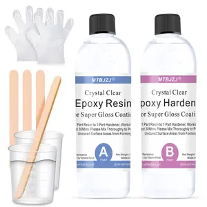 Résine Epoxy cristal ovale 32 Oz Ratio 1:1-2 Part, résine époxy transparente pour débutants, résine bijoux