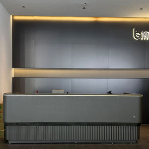 Ferrary, nuevo diseño, muebles de oficina modernos, juego de mesa ejecutiva, madera brillante, LED, alta tecnología, en forma de L, escritorio de oficina de lujo para CEO Boss - Product Image 6