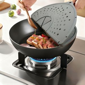 Écran anti-éclaboussures d'huile en silicone pliable et réutilisable résistant à la chaleur <span class=keywords><strong>pour</strong></span> cuisinière, protection de poêle <span class=keywords><strong>pour</strong></span> la cuisson du bacon, écologique - Product Image 2