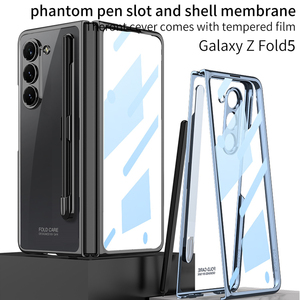 Fundas transparentes para teléfonos móviles GKK para Samsung Galaxy Z Fold5 con ranura para bolígrafo y diseño Pantom de vidrio frontal - Product Image 5