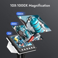 Microscopio Digital USB de Fábrica, 1000X, 1080P HD, Pantalla LCD de 4.3 Pulgadas, Luz LED, Interfaz Tipo-C, Microscopio de Medición OEM