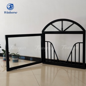 बेहतर स्थिर वेंटिलेशन प्रदर्शन के लिए प्रबलित गैल्वेनाइज्ड स्टील फ्रेम के साथ भारी शुल्क टेम्पर्ड ग्लास हॉर्स बैर्न विंडो - Product Image 6