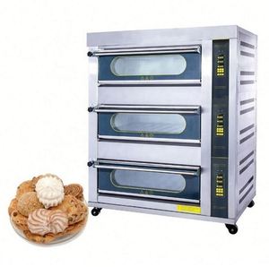 Estufa eléctrica con horno <span class=keywords><strong>para</strong></span> panadería, horno <span class=keywords><strong>de</strong></span> cubierta <span class=keywords><strong>para</strong></span> hornear, equipo <span class=keywords><strong>de</strong></span> <span class=keywords><strong>cocina</strong></span>, 3 cubiertas, 6 bandejas, horno <span class=keywords><strong>de</strong></span> <span class=keywords><strong>Gas</strong></span> con piedra <span class=keywords><strong>para</strong></span> Pizza - Product Image 2