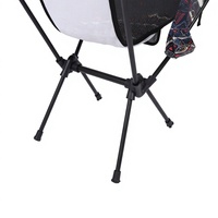 Chaise lune pliable en aluminium de style ethnique à dossier bas avec poches de rangement pour la pêche et les pique-niques en extérieur