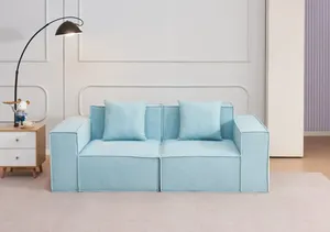 Sofá seccional convertible para uso en interiores para sala de estar estilo cama de esquina - Product Image 2