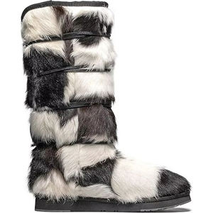 מותאם אישית לוגו חורף אופנה לבן נשים פרווה פרווה מרופדת מגפי שלג שטוחים - Product Image 3