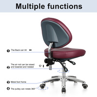 Tabouret de Selle Dentaire Ergonomique et Moderne en Cuir Synthétique Antistatique ESD pour Dentiste, Atelier de Laboratoire
