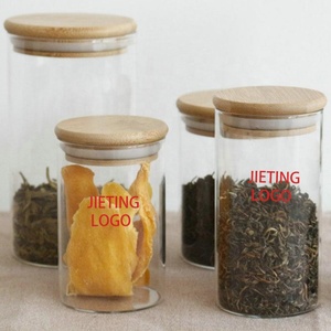 Tarro de vidrio con tapa de bambú y madera para cocina, recipiente recto de vidrio sellado, tarro para té, recipiente para dulces, tarro transparente hermético - Product Image 5
