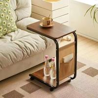 Table basse moderne en acier et bois, chariot léger et portable, design pour chambre à coucher et salon, table d'appoint de rangement durable