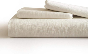 100% Washed Cotton Muslin Duvet Cover <b>Set</b> 300TC Ultra Soft Modern <b>Comforter</b> Cover Woven with Solid Pattern for Home Hotel Use - Product Image 2