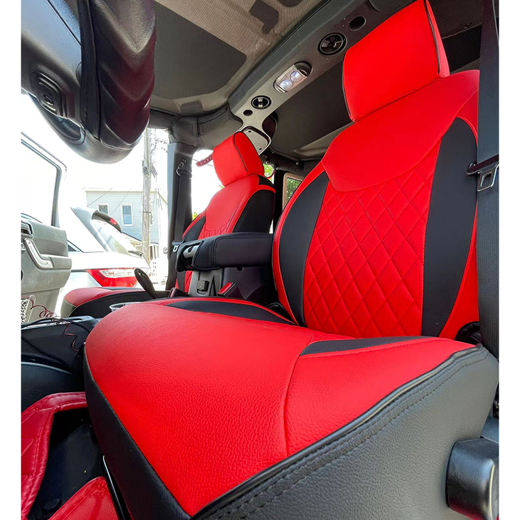 Iceleather カーシートカバー ジープ ラングラー 2007-2023用 防水 ソフト 通気性 PUレザー シートカバー 収納ポケット付き ブラック&オレンジ フロントセッ ナッパレザーシートカバー \u2013 Garage-1st