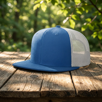 Casquette Trucker en Laine Mélangée Style Richard 511 à Visière Plate et 6 Panneaux avec Logo Brodé Personnalisé, Casquette Snapback Sportive en Maille pour l'Extérieur – Vente en Gros