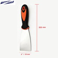 Couteau à enduit industriel robuste de 2 pouces, lame en acier à haute teneur en carbone pleine longueur, manche ergonomique en plastique bicolore