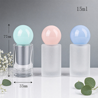 Flacon pulvérisateur de parfum en verre de 15 ml en gros avec bouchon rond coloré, flacon vide transparent givré format voyage pour parfum