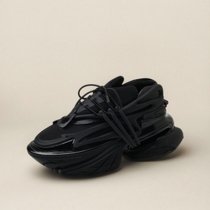 Sneakers noires de luxe pour hommes, chaussures de sport tendance, décontractées, pour le quotidien, style basket-ball - Product Image 2