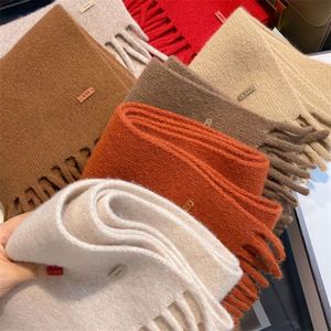 New Style 100% Pure <b>Wool</b> <b>Scarf</b> From Australia <b>Women's</b> Winter Warm Short <b>Scarf</b> with Tassel YHK0037 - Product Image 3