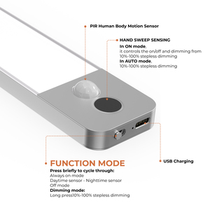 Luz LED Recargable con Sensor de Movimiento para Gabinetes, Luz Nocturna Interior para Cocina, Dormitorio, Escalera, Armario, Lectura, Activación con Movimiento de <span class=keywords><strong>Mano</strong></span> - Product Image 4