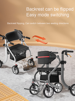 Scooter pour personnes handicapées pour la rééducation des personnes âgées Aide à la marche Déambulateur avec chariot de courses