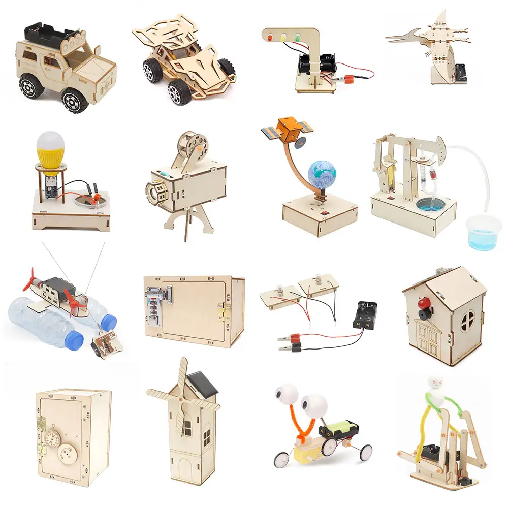 Science Engineering Toys STEM Educational Eco-Friendly Wooden Uv Laser Gifts Stem Robot Wood Best Seller Toy