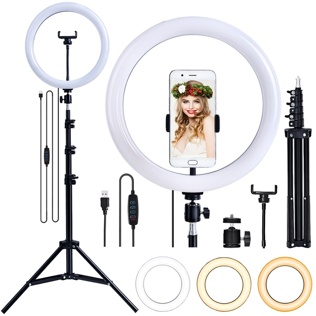 Fosoto Ft-30 2700k-5600k 12 Inch Tik Tok Led Ring Light With 1.6 Meter Tripod Stand For Phone Video