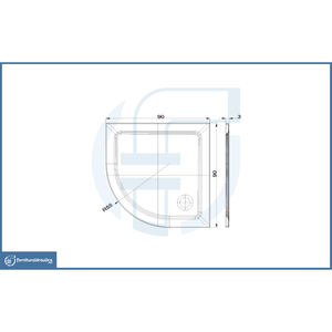 Plato de Ducha Esquinero Moderno de 90x90x3cm, Diseño Cuadrado para Baño u Hotel - Mr. Flat - Product Image 2