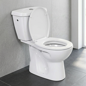 Inodoro de cerámica de dos piezas estilo Twyford con descarga por gravedad, conjunto de inodoro de cerámica para baño. - Product Image 4
