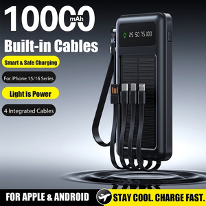 Batterie Externe Solaire en Gros d'Usine 20000mAh 30000mAh 50000mAh avec Câbles Intégrés Chargeur Portable Multi-Ports Lampe de <span class=keywords><strong>Camping</strong></span> - Product Image 2